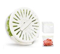Cuenco de lavado de frutas con colador con 15 bolsas de almacenamiento de alimentos, recipiente escurridor de frutas 2 en 1 con asa para cocina y nevera, coladores y coladores de alimentos con tapa