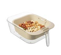 Cuenco de lavado de frutas con colador, escurridor telescópico de doble capa, colador de frutas telescópico con asa, para el hogar, cocina, sala de estar, aperitivos, verduras, bayas, tomate, fresa