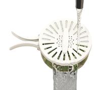 Cuenco de lavado de frutas, mango plegable 2 en 1 con colador, cesta de lavado de verduras, escurridor de frutas, para nevera, encimera, fregadero, despensa, armario, picnic, camping, ensalada