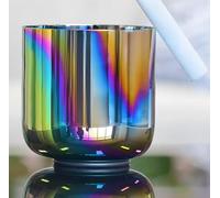 Cuenco de luz cósmica natural de colores, 432/440 Hz, cuenco de alquimia de luz cósmica para yoga, meditación y curación con sonido (nota E, 6 pulgadas, 440 Hz + bolsa)