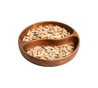 Cuenco de madera para alimentos, decoración rústica de 2 compartimentos, platos de ensalada, cuencos de alimentos, para frutos secos, cerezas, frutas, dulces, galletas, mostrador de cocina, fiesta