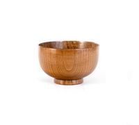 Cuenco de madera para arroz, sopa, ensalada, alimentos, servir vajilla de madera natural con influencia tradicional japonesa (13 cm)
