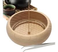 Cuenco de madera para incienso, hecho a mano, plato de incienso decorativo, cuenco circular para , recogedor de cenizas ecológico, soporte de incienso de aromaterapia, soporte de placa de
