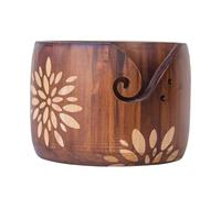 Cuenco de Madera para Lana Cuenco circular de madera con dibujos animados for guardar hilo para Tejer