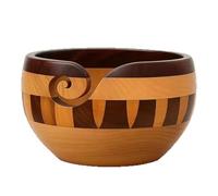 Cuenco de Madera para Lana Cuenco de madera tejido a mano for guardar hilo con agujeros para Tejer