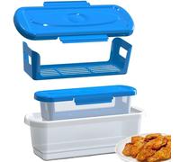 Cuenco de masa, herramienta de cocina de 2 piezas con bandeja, tapa de cuenco de masa de pescado, para aros de , alitas de pollo, hogar, comedor, cocina, ofrece una experiencia sin costuras en