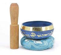 Cuenco de meditación de atención plena Cuenco tibetano de metal hecho a mano que crea un sonido hermoso Juego de cuencos tibetanos de metal de 3,7 pulgadas Juego de cuencos de yoga con palo y cojín Cu