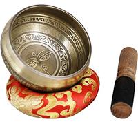 Cuenco de ofrenda budista/taza Altar de meditación de yoga, juego de cuencos tibetanos con budismo tibetano Mantra/Symbo, for meditación, chakra, cuenco de curación, hecho a mano en Nepal ( Size : 9.5