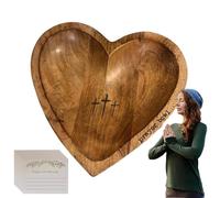 Cuenco de oración con forma de corazón, cuenco de oración, herramienta de decoración rústica para dormitorio, mesitas de noche y mesitas de noche