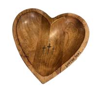 Cuenco de oración de madera con tarjetas, forma de corazón de madera, regalo religioso adecuado para hombres y mujeres para cristianismo, día de la madre, cumpleaños (madera natural)