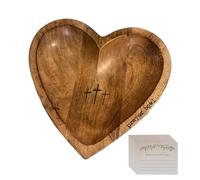 Cuenco de oración de madera - Cuenco de oración en forma de corazón, cuenco de bendición en forma de corazón | Tazón de decorativo hecho a mano, cuenco de oración de diseño único en forma de