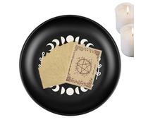 Cuenco de oración - Portavelas de luna | Placa ritual de luna de fase | Plato religioso vintage para decoración de ceremonias, tradición de oración, simbolismo, meditación y culto