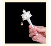 cuenco de oracion, Rueda de oración tibetana, rueda de oración de mano, rueda de oración budista, rueda de cobre hecha a mano tibetana, altar de mantra, religión budista decorativa, Buda (color: A, ta