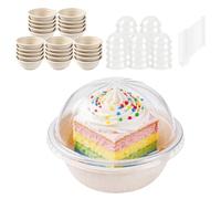 Cuenco de papel blanco para helado con cuchara - Cuenco para fiestas de cumpleaños infantiles, cuenco para postre - Cuenco de papel para helado (E)