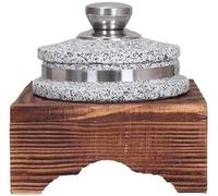 Cuenco de piedra con tapa, olla de granito resistente con base de madera para cocina coreana, 18 cm de diámetro, ideal para cocinar arroz, cazuela y arcilla