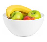 Cuenco de plástico para comida, Bol de cocina, Ensaladera de plástico, Libre de BPA, Apto para lavavajilla, Capacidad 4 Litros, Diámetro 26.5 cm, Altura 12 cm, Blanco