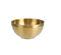 Cuenco de Ramen aislado doble capa acero inoxidable, cuenco roscado for sopa y arroz, vajilla cocina(13cm gold)