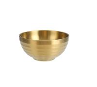 Cuenco de Ramen aislado doble capa acero inoxidable, cuenco roscado for sopa y arroz, vajilla cocina(12cm gold)