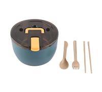 Cuenco de Ramen Instantáneo, a Prueba de Corrosión, Acero Inoxidable 304, Aislamiento Térmico, Cuenco de Ramen de Fácil Limpieza con Tapa, Vajilla para Dormitorio (Azul)