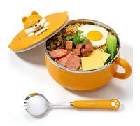 Cuenco de ramen instantáneo de 1200 ml con tapa y cuchara, cuenco de pasta instantánea con asas, horno ramen portátil para microondas, para sopa, pasta, bento, almuerzo