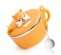 Cuenco de ramen instantáneo de 1200 ml, cuenco Ramen con tapa, 304 cuencos de pasta de acero inoxidable instantáneos con tapa y cuchara, hornillo ramen portátil apto para microondas, para bento
