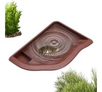 Cuenco de reptiles - Gran cuenco de piscina para decoración de tanque con aspecto de roca natural, accesorio de hábitat estable, cubierta limpia fácil, proveedor de agua para tortuga, serpiente, drac