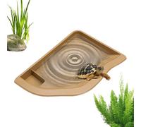 Cuenco de reptiles - Gran cuenco de piscina para decoración de tanque con aspecto de roca natural, accesorio de hábitat estable, cubierta limpia fácil, proveedor de agua para tortuga, serpiente, drac