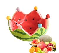 Cuenco de sandía genérico | Cuenco decorativo con 6 tenedores de acero inoxidable, utensilio de cocina para casa, café, restaurante, fiesta, boda, cumpleaños, regalo