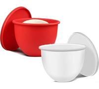 Cuenco de silicona para cocina y pastelería doméstica, resistente al calor, inserto de silicona para el hogar, restaurantes, comerciales (rojo y blanco)