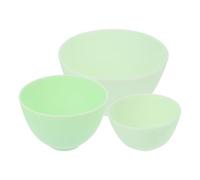 Cuenco de Silicona para Mascarillas Faciales 3 Piezas | Verde y Blanco, Superficie Lisa, Resistente al Desgaste, Anidado para Guardar, Lote de Tres Tamaños