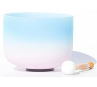 Cuenco de sonido de 8 pulgadas con mazo de gamuza y junta tórica, cuenco tibetano de cristal de chakra de cuarzo for meditación de yoga y baño de sonido.(440Hz,F note)