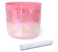 Cuenco de sonido de alquimia for el tercer ojo con nota A de 7 pulgadas y 432 Hz, cuenco de cristal de colores for meditación de yoga y sanación con sonido, cuenco de cuarzo for chakras con percutor d