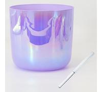 Cuenco de sonido de alquimia púrpura de 432 Hz, cuenco de cristal for meditación de yoga y curación de sonido, cuenco de chakra de cuarzo con golpeador acrílico y junta tórica gratis (Size : 8"E)