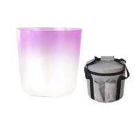 Cuenco De Sonido De Cristal De Cuarzo Esmerilado De 6 Pulgadas, For Yoga | Reducción del estrés, ajuste del estado emocional, con estuche, bolsa, mazo y junta tórica(B4 tone,432hz)