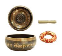 Cuenco de sonido hecho a mano para yoga, adorno para el hogar, cuenco de metal para oración, 1 juego