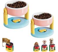 Cuenco de ventosa elevable para mascotas, comedero ajustable en altura para comida y agua para perros y gatos, protege la columna cervical, comedero elevado antideslizante de ácido