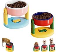 Cuenco de ventosa elevable para mascotas, comedero ajustable en altura para comida y agua para perros y gatos, protege la columna cervical, comedero elevado antideslizante de ácido
