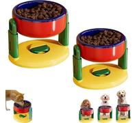 Cuenco de ventosa elevable para mascotas, comedero ajustable en altura para comida y agua para perros y gatos, protege la columna cervical, comedero elevado antideslizante de ácido