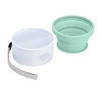 Cuenco de viaje para perros - Cuenco de comida para perros | Contenedor plegable para golosinas para mascotas con soporte de bolsa de residuos, platos plegables de silicona