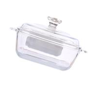 Cuenco de Vidrio Templado 0.8l con Tapa, Blanco, Resistente al Calor | Apto para Horno y Microondas, Limpieza Sencilla, Asa Simétrica Tipo Oreja, Uso Doméstico, Cocina Diaria