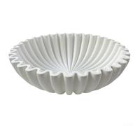 Cuenco decorativo blanco de resina con borde ondulado, versátil como frutero o cuenco perfumado, elegante accesorio para el hogar para la decoración de mesa y habitación, ligero, resistente y fácil de