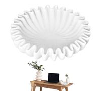 Cuenco decorativo con volantes - Frutero de resina con adornos vintage | Elegante bandeja decorativa de mesa, escultura rústica única para decoración del hogar, encimera de cocina, mesa de comedor