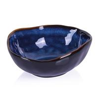 Cuenco decorativo de cerámica azul de 6 pulgadas, cuenco de frutas de cerámica, cuenco para llaves para mesa de entrada, platos de dulces, cuenco de frutas para encimera de cocina, plato pequeño azul