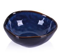 Cuenco decorativo de cerámica azul de 8 pulgadas, cuenco de frutas de cerámica, cuenco para llaves para mesa de entrada, platos de dulces, cuenco de frutas para encimera de cocina, plato pequeño azul