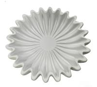 Cuenco decorativo de resina blanca con volantes festoneados, elegante centro de mesa para mesa de café, comedor, soporte ligero para popurrí de frutas, adorno para el hogar y jardín (A)