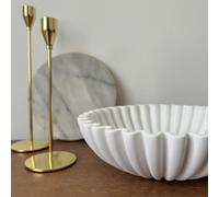 Cuenco decorativo de resina con elegante ribete festoneado de volantes para estilo moderno de granja bohemio y tradicional para el hogar (B)