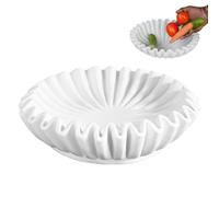 Cuenco decorativo de resina - Cuenco con volantes para decoración del hogar e interior | Frutero de diseño antiguo rústico para mesa o consola, elegante accesorio para el hogar