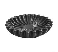 Cuenco decorativo elegante con bordes de hojas de loto, acento perfecto para el hogar para decoración de mesa de café (negro M)