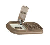 Cuenco doble 3 en 1 para mascotas con botella de agua para uso doméstico, alimentador lento para perros, plato de alimentación lenta, fuente de alimentación segura