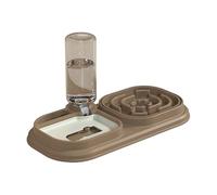 Cuenco doble 3 en 1 para mascotas con botella de agua para uso doméstico, alimentador lento, plato de alimentación para mascotas, suministro de alimentación lenta para mascotas, accesorio de